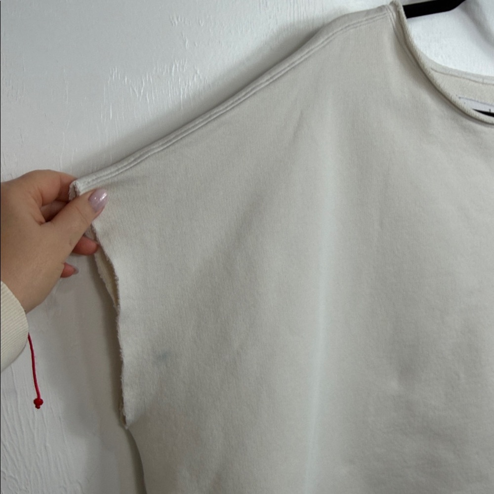 Frank & Eileen White Relaxed Short Sleeve sweatshirt Pullover - Picture 5 of 11